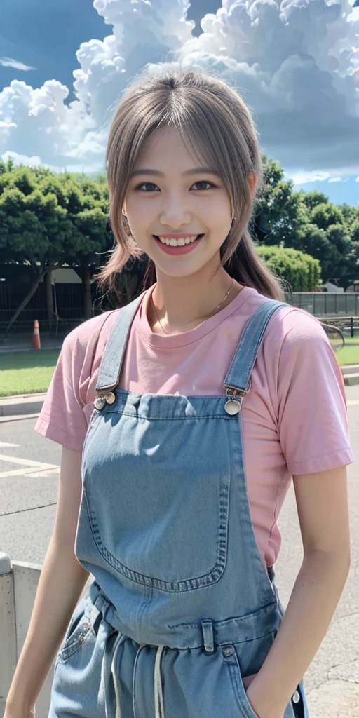 seed:2020674263.((Full body angle:1.1)).((highest quality, 8K, masterpiece:1.3)), ((from below:1.1)).concentrated:1.2, Perfect body beauty:1.4, Hips:1.2, ((Delicate Hair)), (Colorful button-through crop shirt :1.1) , ((highest quality、8K、masterpiece:1.3))、1 Girl、A sloppy smile、Esbian all over、Slim face、Big Boobs、Beautiful woman、(Dark Brown Hair)、Long Hair、1.1、Flickering Valley、Detailed eyes、double eyelid、Blurred Background、超Slim face、Smile、Looking down、stroll、