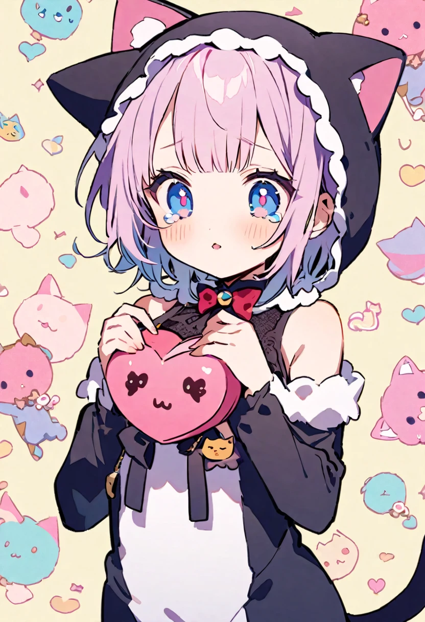 masterpiece, Highest quality, Illustration of the novel, High resolution, 18+ Adult content, Sensual, Intimate, Emotional, Passionate, romantic, sweet, Adorable, Innocent, Pure, Charmな, Charmな, Charm, mysterious, Charmな, Charmな, Immersive, Charmな, dream-like, Surreal, Imaginative, Whimsical, Artistic, Avant-garde, timeless, elegant, Sophisticated, chic, Sophisticated, personality, original, Charmな, ((chibi,Cute Lori:1.3)),nsfw, ((Cat costume:1.3)),((Beautiful Tears))、