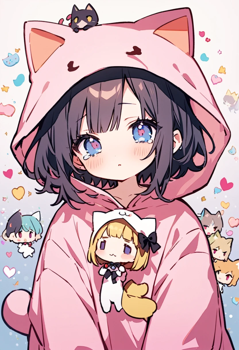 masterpiece, Highest quality, Illustration of the novel, High resolution, 18+ Adult content, Sensual, Intimate, Emotional, Passionate, romantic, sweet, Adorable, Innocent, Pure, Charmな, Charmな, Charm, mysterious, Charmな, Charmな, Immersive, Charmな, dream-like, Surreal, Imaginative, Whimsical, Artistic, Avant-garde, timeless, elegant, Sophisticated, chic, Sophisticated, personality, original, Charmな, ((chibi,Cute Lori:1.3)),nsfw, ((Cat costume:1.3)),((Beautiful Tears))、