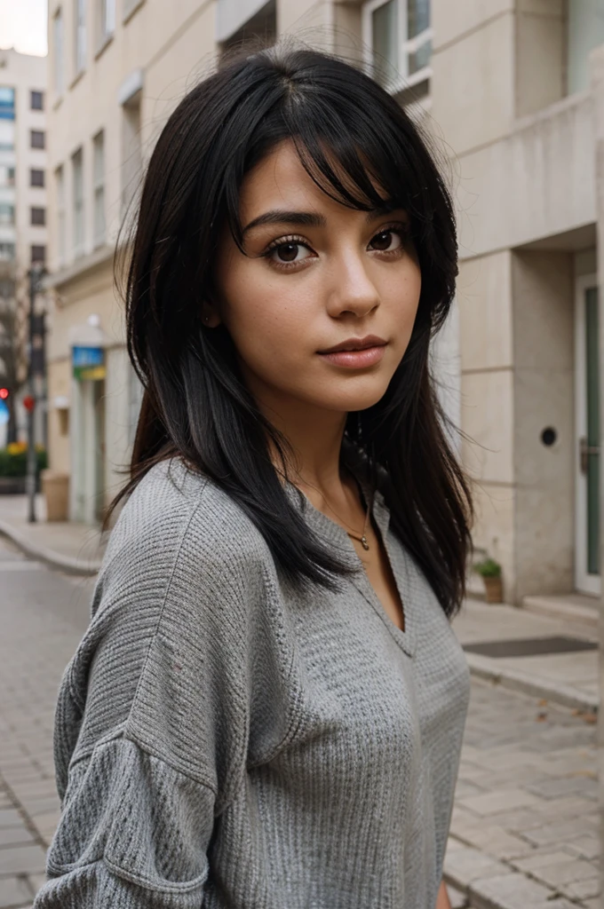 Cute and beautiful black haired woman
