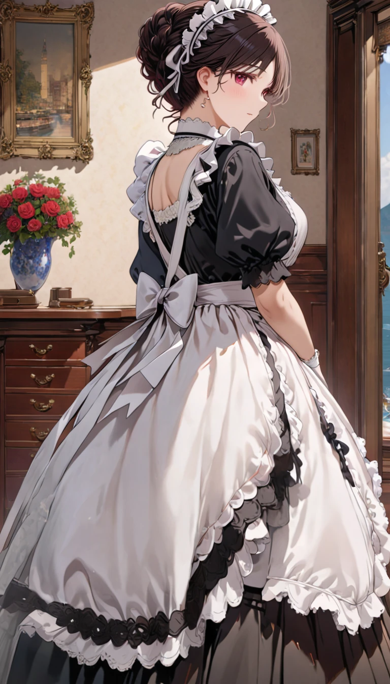 2Women\(Victorian Maid,Black long dress,whole body\), break ,background\(internal,Victorian Room,wonderful\), break ,quality\(8K,非常に精細なCGユニットのwallpaper, masterpiece,High resolution,top-quality,top-quality real texture skin,Surreal,Increase the resolution,RAW Photos,最高quality,Very detailed,wallpaper,Cinema Lighting,Ray-tracing,Golden Ratio\),(landscape)
