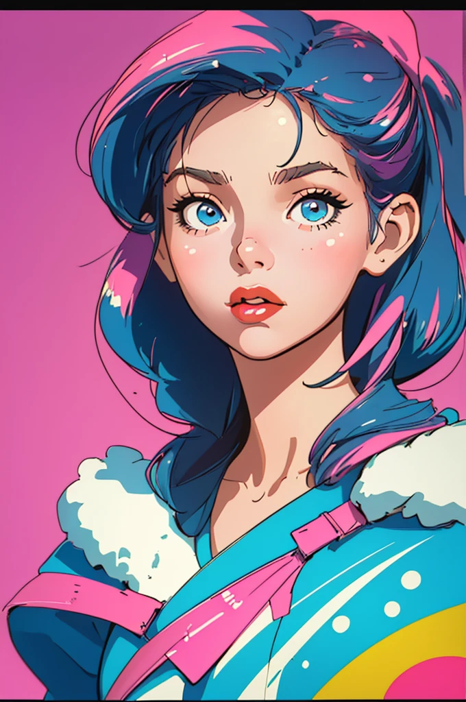 (best quality, masterpiece), 1girl, 1980s \(style\), looking at viewer, pinup \(style\), upper body,