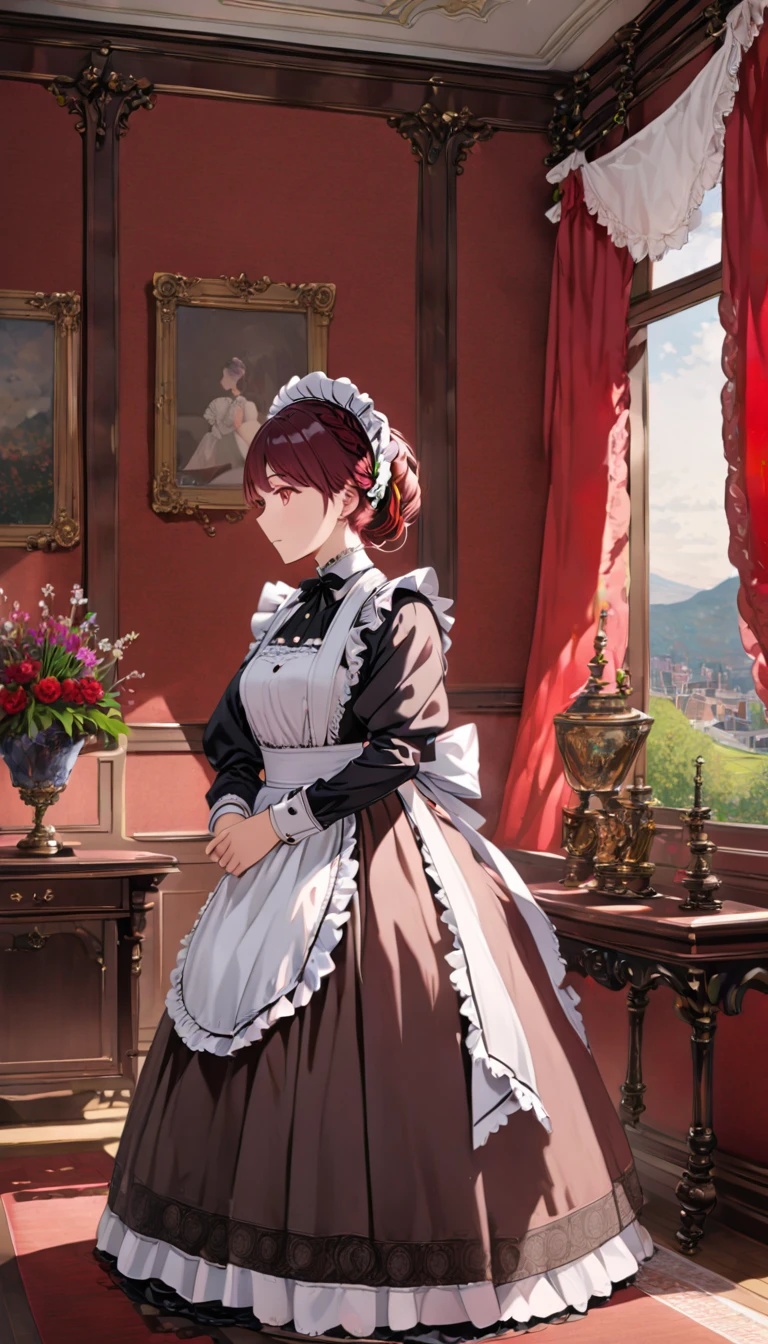 2Women\(Victorian Maid,Black long dress,whole body\), break ,background\(internal,Victorian Room,wonderful\), break ,quality\(8K,非常に精細なCGユニットのwallpaper, masterpiece,High resolution,top-quality,top-quality real texture skin,Surreal,Increase the resolution,RAW Photos,最高quality,Very detailed,wallpaper,Cinema Lighting,Ray-tracing,Golden Ratio\),(landscape)