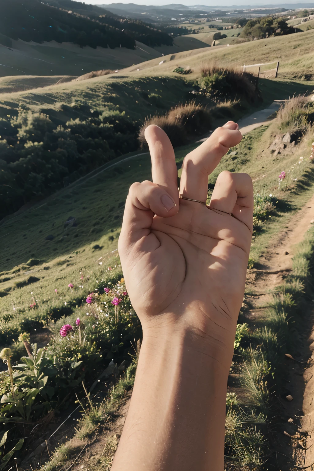 Hand on hill