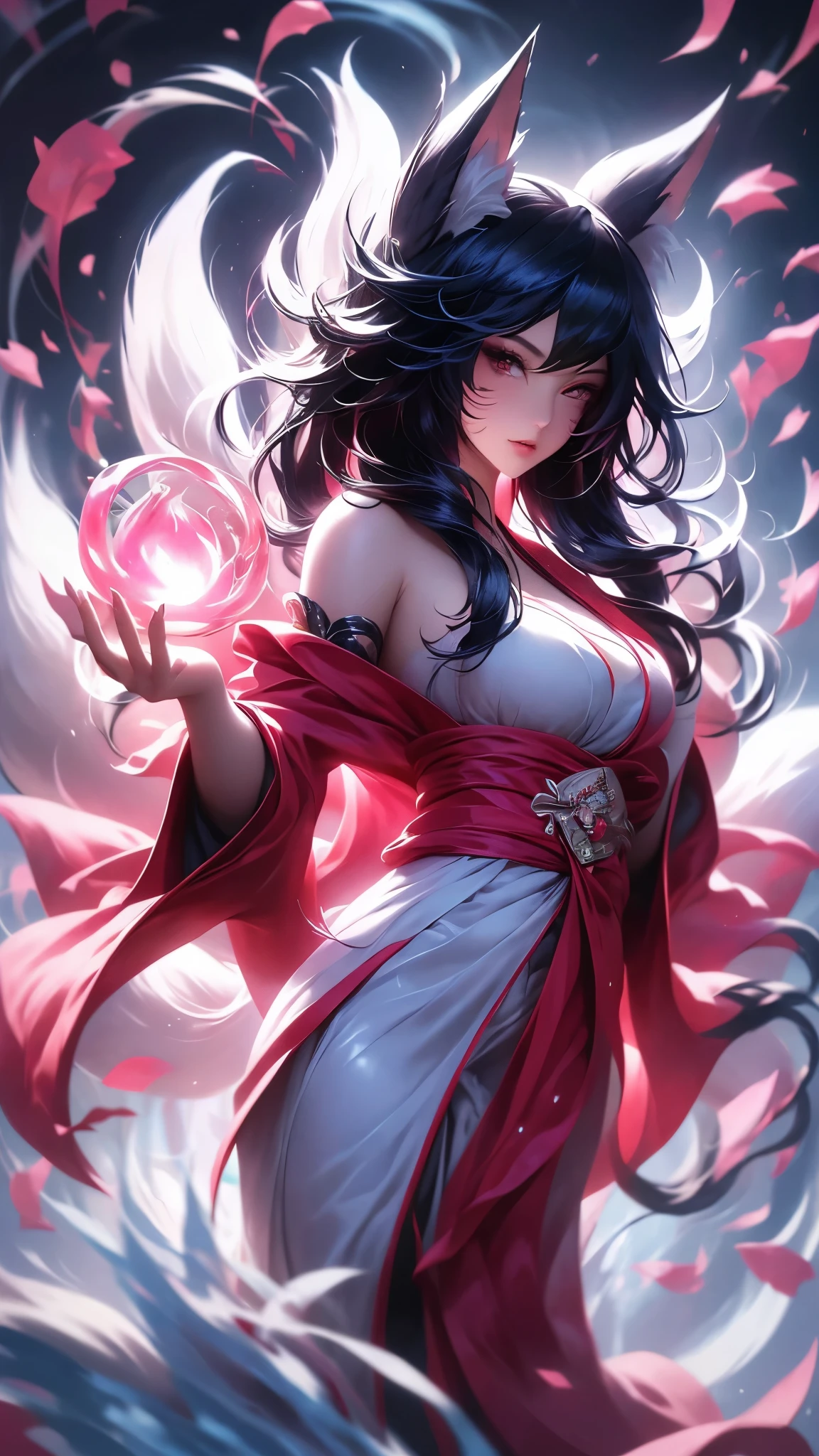 Sure! Here's the prompt in English:

"A beautiful Japanese goddess wearing a kimono, with long black hair. Wallpaper size."

Let me know if you need any adjustments!