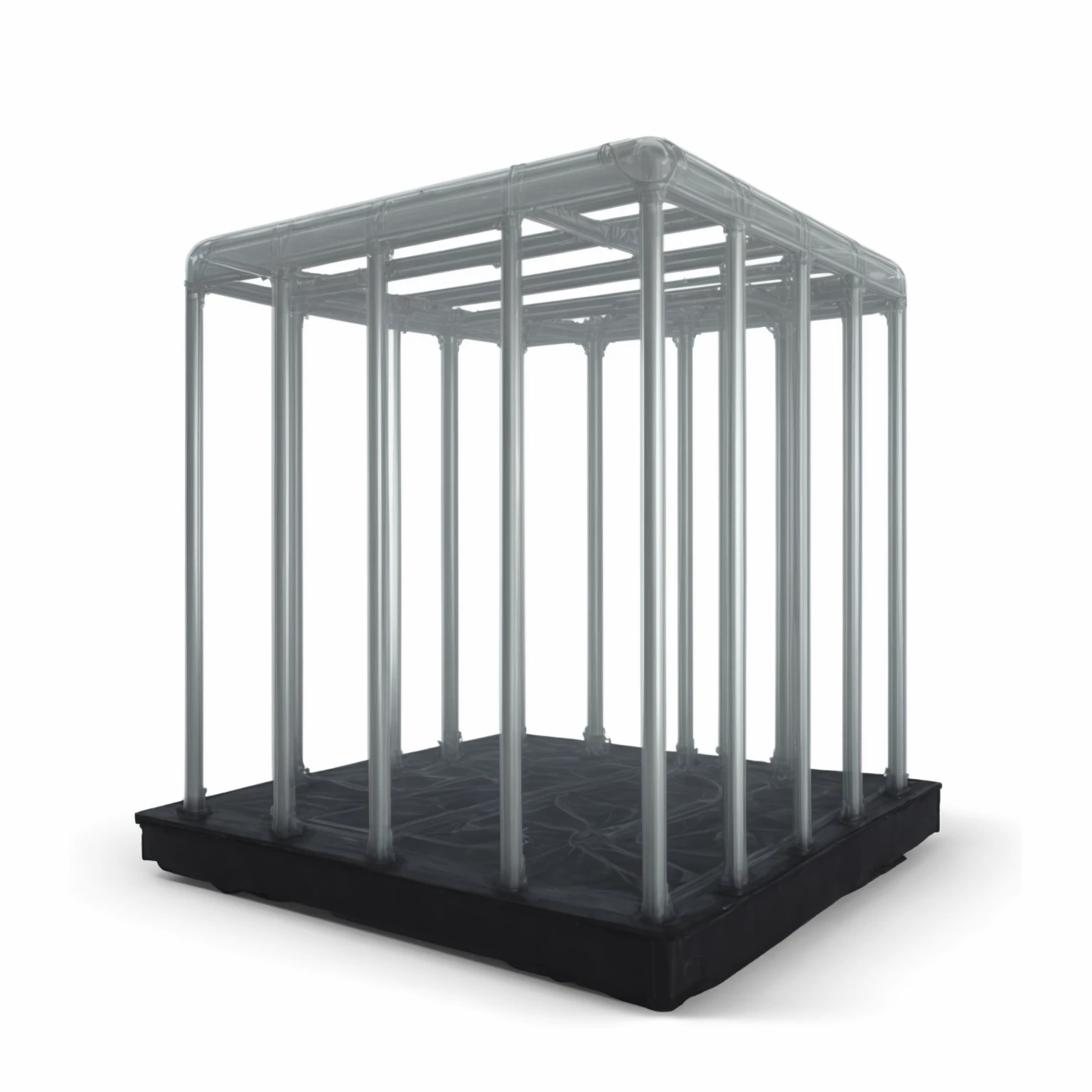 cage with transparent bottom.