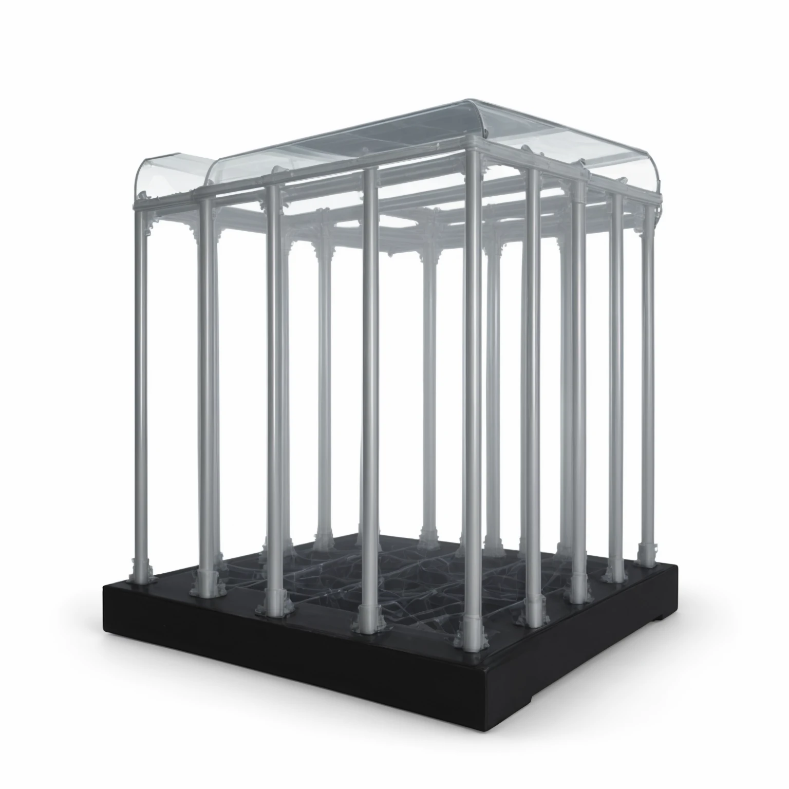 cage with transparent bottom.