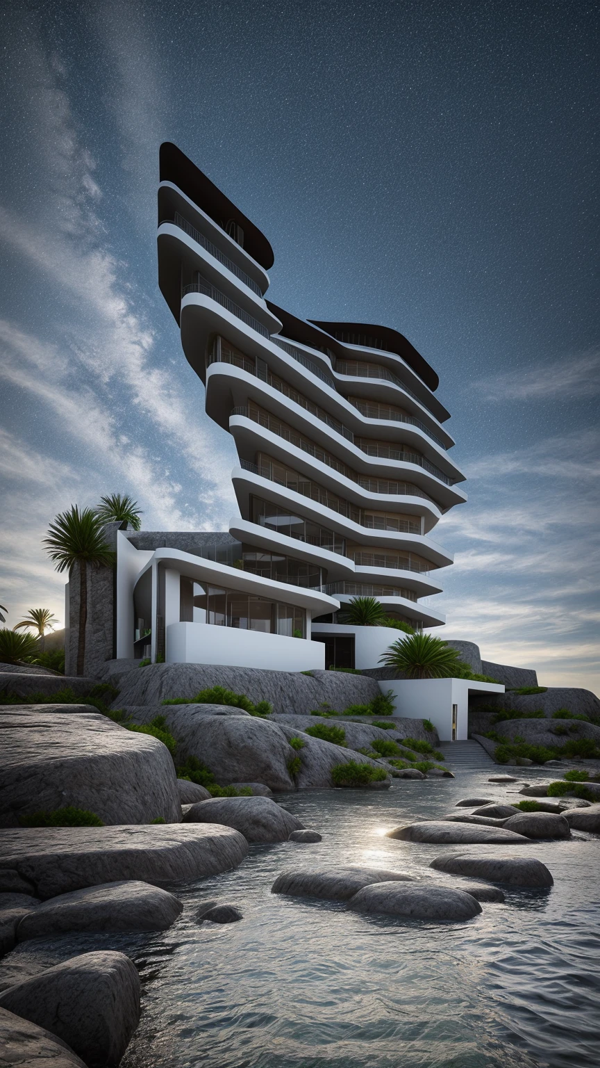 PLATEFORME KTHOUSE, (head of'artwork, best quality:1.2), rendering of a modern Office building:1.6 ,hotel, Office building ,urban landscape:1.3, white wall:1.9, fenêtre en verre noir:1.8, cour humide :1.5, neon cyber punk:1.5, Beautiful shadows , DARK LIGHT:1.3, Shimmering light:1.3