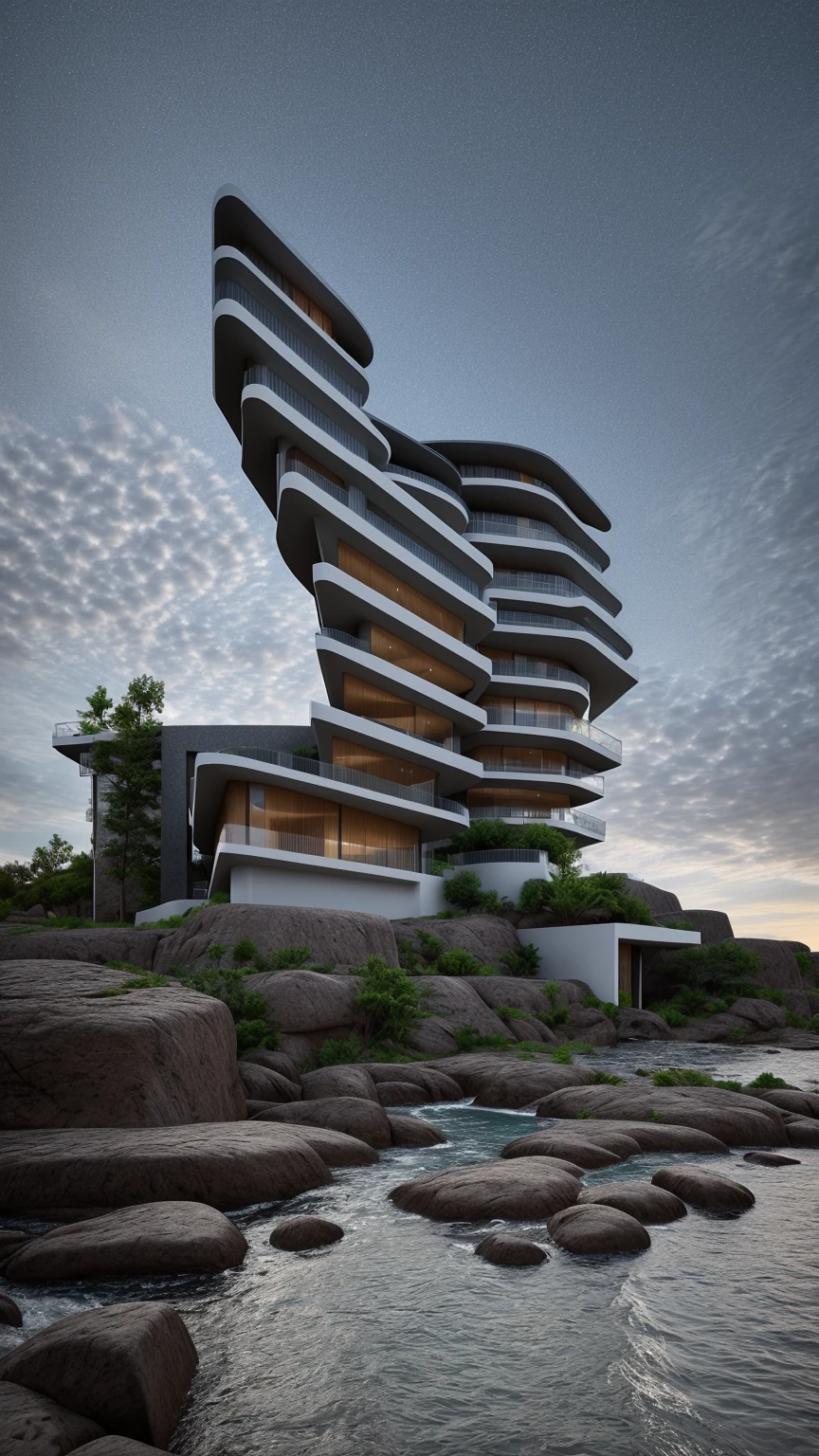 PLATEFORME KTHOUSE, (head of&#39;artwork, best quality:1.2), rendering of a modern Office building:1.6 ,hotel, Office building ,urban landscape:1.3, white wall:1.9,  fenêtre en verre noir:1.8, cour humide :1.5, neon cyber punk:1.5, Beautiful shadows , DARK LIGHT:1.3, Shimmering light:1.3