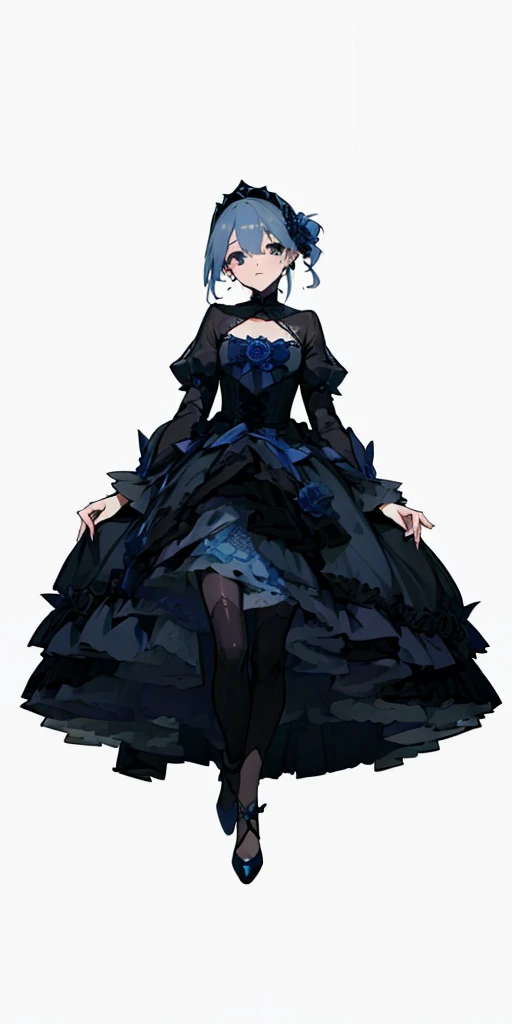 Knee-high,Blue Rose Dress