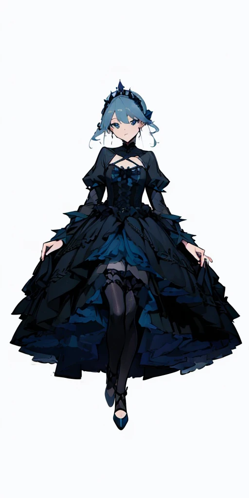 Knee-high,Blue Rose Dress