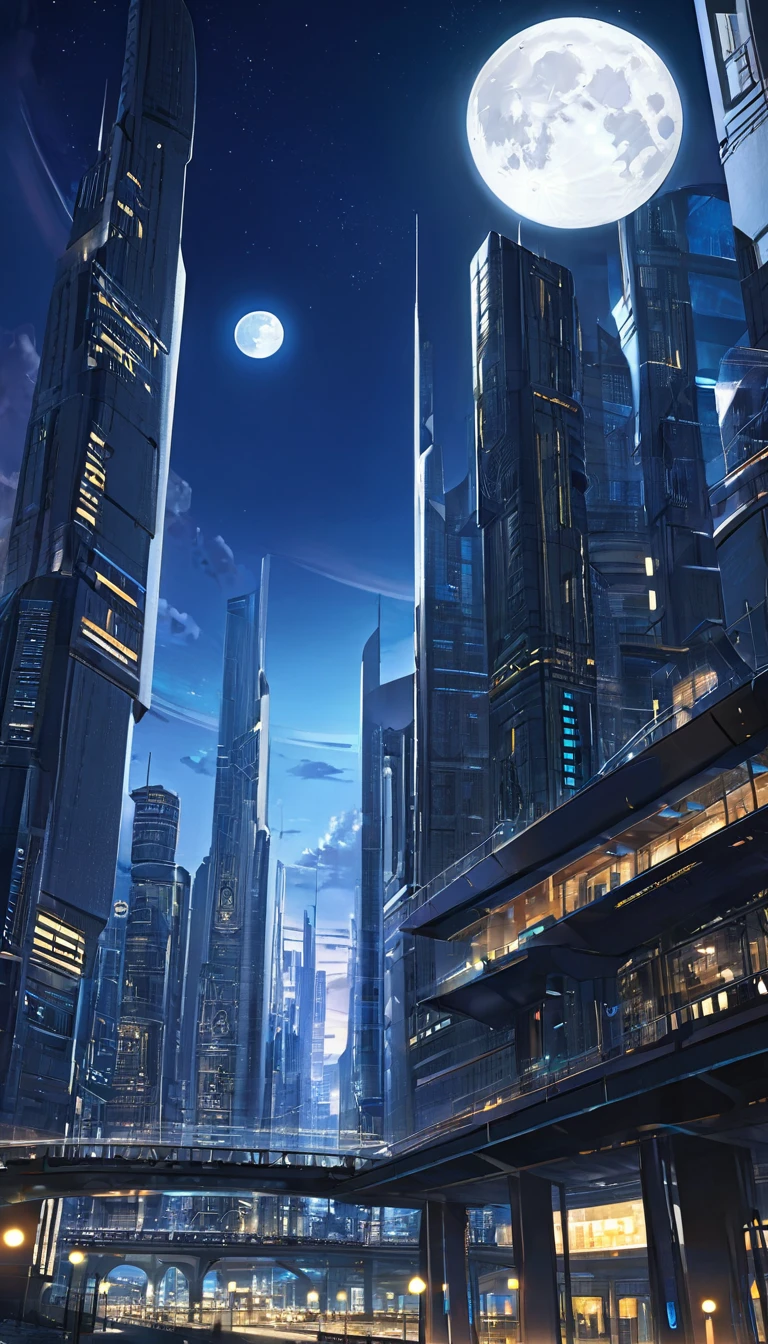 Future city on the moon, 1.5, night
