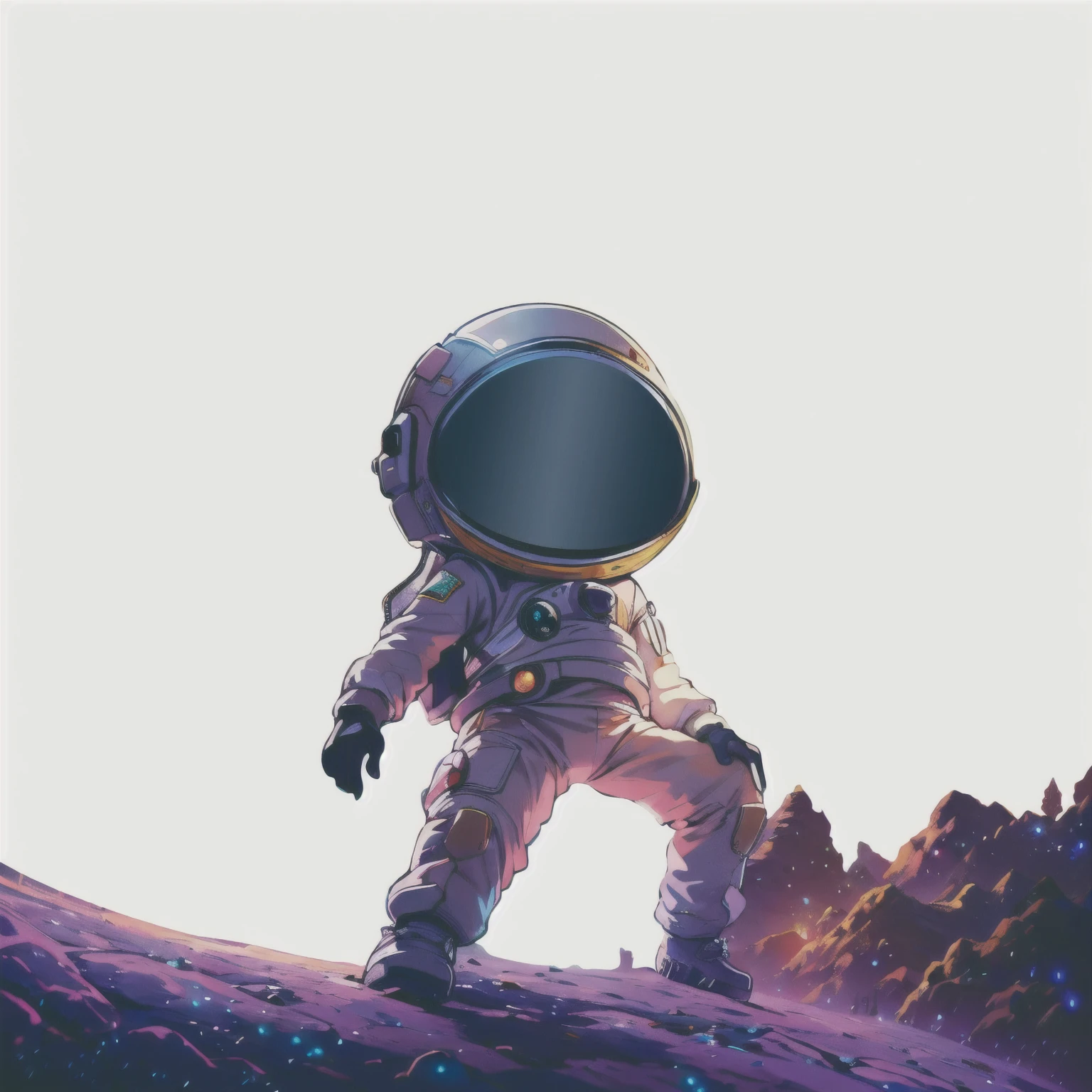 astronaut walking on a hill with a mountain in the background, astronaut站着看, astronaut standing looking, astronaut stranded on planet, small astronaut looking up,  astronaut, astronaut walking, astronaut lost in liminal space, Standing on the Martian landscape, astronaut on the moon, standing in outer space, futuristic astronaut, astronaut, astronaut below, wearing a spacesuit and helmet