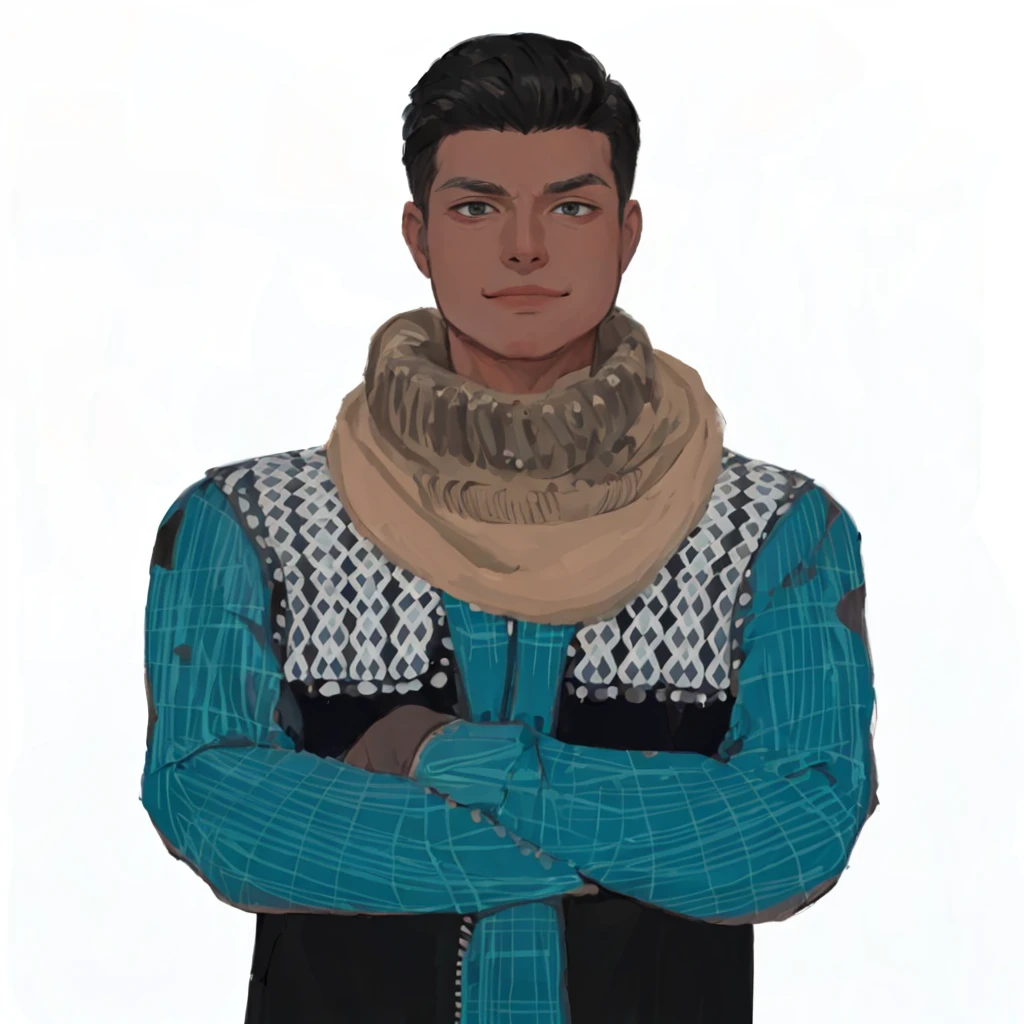 (masterpiece:1.2, best quality), (1men, solo, upper body:1.2),smile face,Hair: buzz cut, Clothing: oversized, distressed denim jacket with patches and pins, paired with black skinny jeans and combat boots, Hanging out in an underground music venue or street art exhibit
