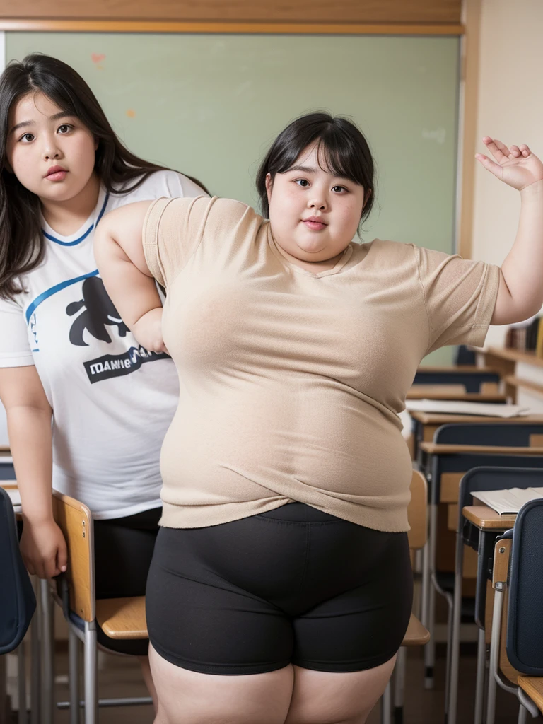 a fat obese ,chubby overweight ,young fat girl in ,cute plump schoolkid,heavy set young girl,thick student,extremely obese young female student,very fat and heavy young girl,stout short haired girl in school,chubbychild in classroom,cute pudgy young student