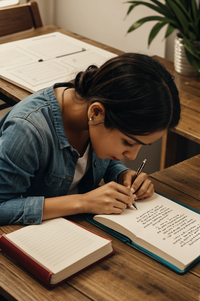 A poet writing 