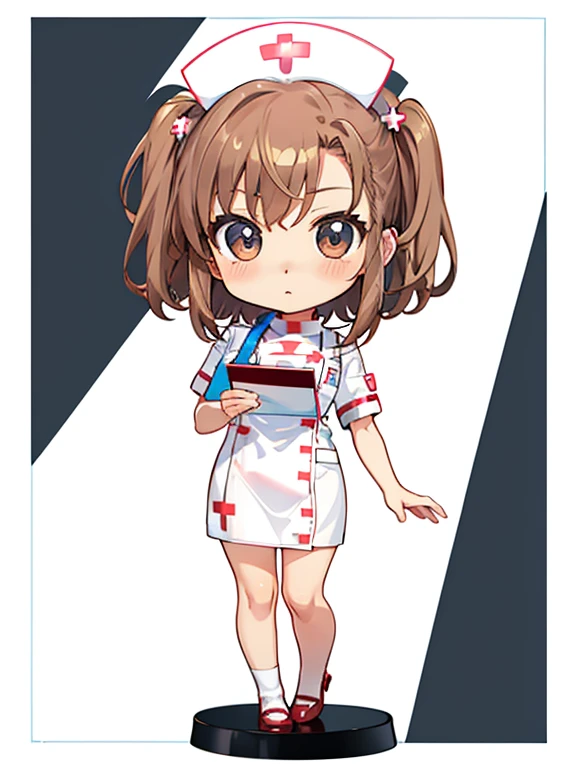 (nurse:1.5), Misaka Mikoto, (chibi:1.5), full body, Big Eyes, (masterpiece), highest quality