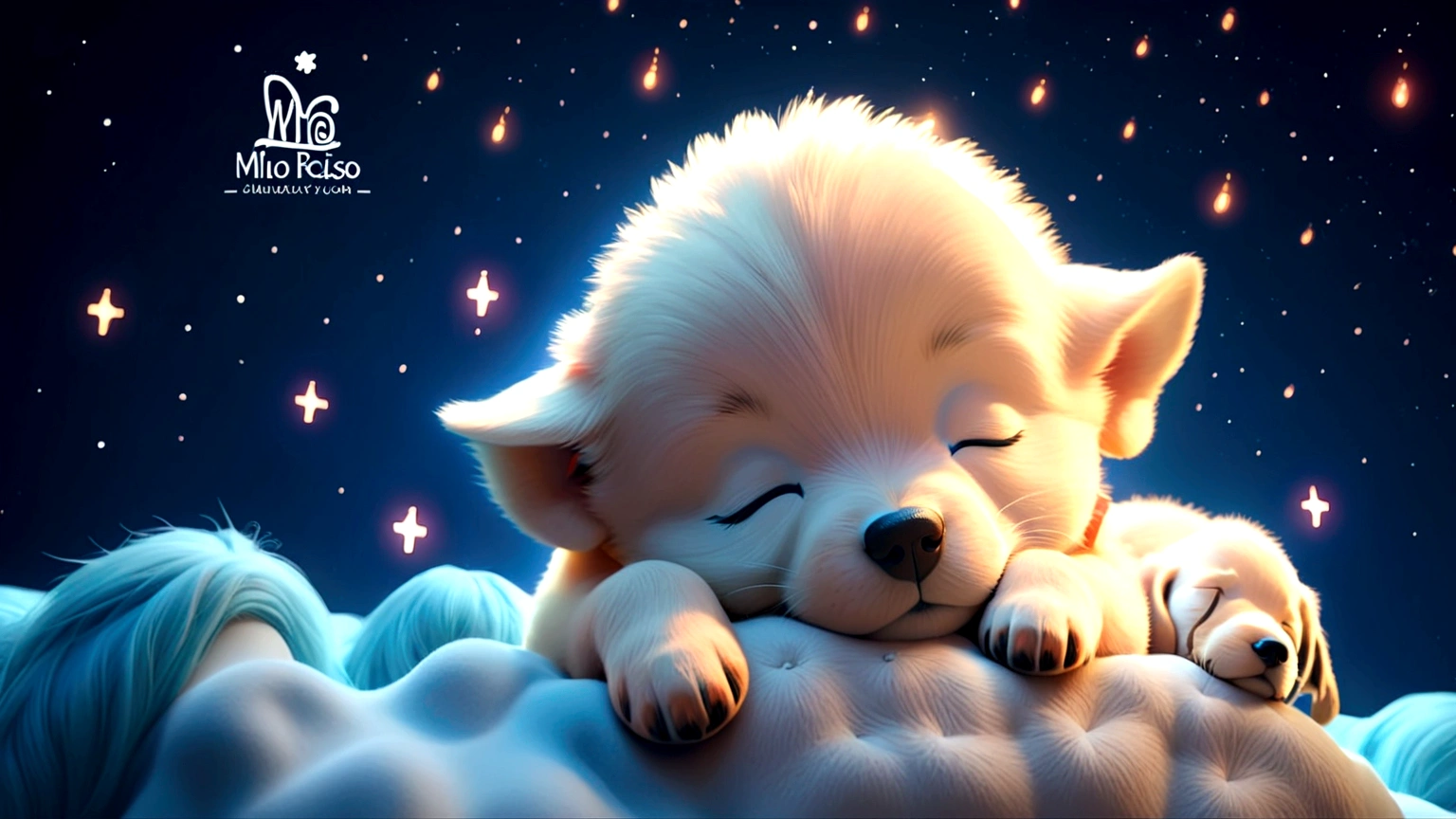 cute puppy sleeping with puppy