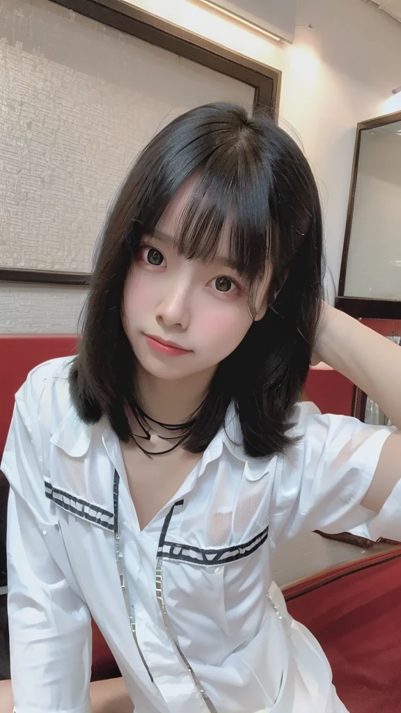 (Ultra Realistic), (High resolution), (8K), (Very detailed), (Beautiful and detailed Eyes), (Highest quality), (Ultra detailed), (masterpiece), (wallpaper), (detailed face), alone, woman, detailed, face, dark, Deep Shadow, Modest, 笑face, bust, Transparent bottom, mekosuji, Long legs, Narrow waist, Hips, Ultra-fine makeup, woman lying in bed in long-stay suit with ultra fine clothes, 美しく魅力的なwoman, 非常にdetailedなアートジェム, ig model photos, Realistic, Live Action - (Realistic lighting, Highest quality, 8K, masterpiece: 1.3)), Clear focus: 1.2, 1 Girl, Perfect beauty: 1.4, Slim Abs: 1.1, ((bob Brown Hair)), (Mesh black panties), (Bedroom, night: 1.1), Super Slender face, Narrow eyes, double eyelid, Put your hands on your head, Leg spread, To the camera, Highest quality, masterpiece, 超High resolution, (Photorealism: 1.4), RAW Photos,smile