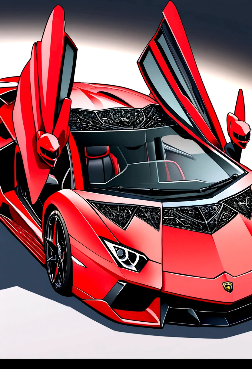 Monkey D. Luffy with Lamborghini Aventador