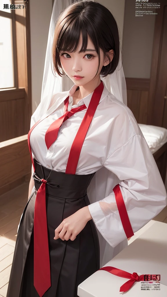 optimal,masterpiece,a high resolution,Best quality,Hyper HD,Super Detail,16K,solo, the anatomy is correct,hairline,((scarlet eyes)),NIPPLES VISIBLE, open chest, long eyelashes,(high waist_A skirt),(neck rings)), stockings