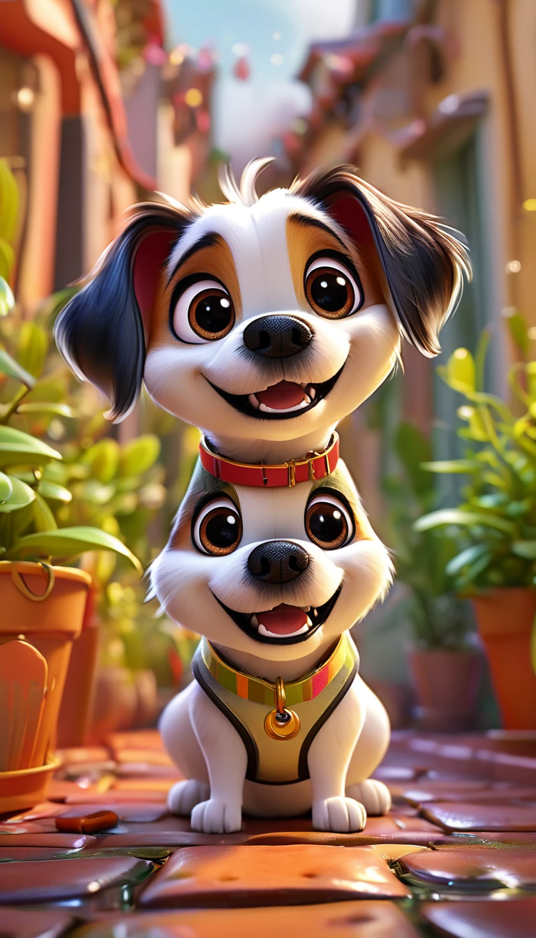 cartoon dog, adorable digital painting, dog, cute dog, cartoon, looking at viewer, cute eyes, hands, cartoon, clothes
