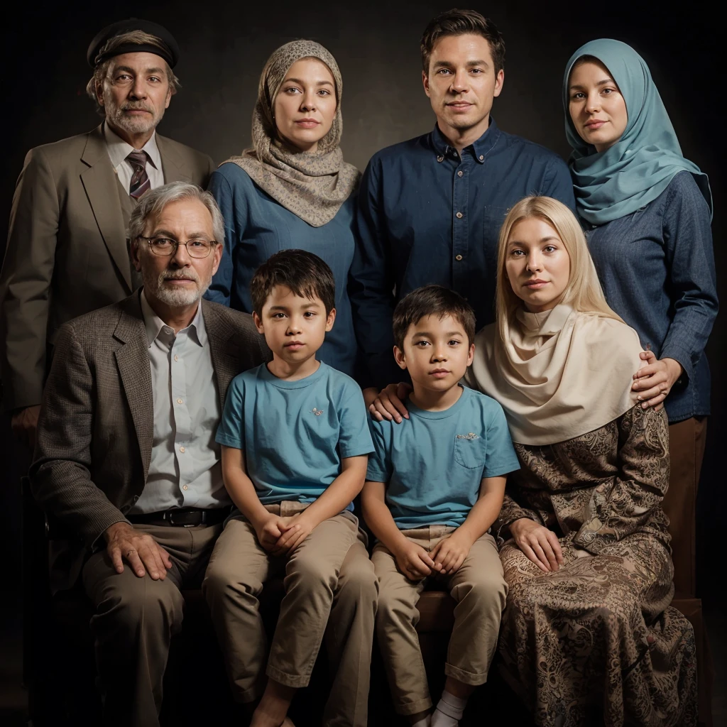 realistic, family photo