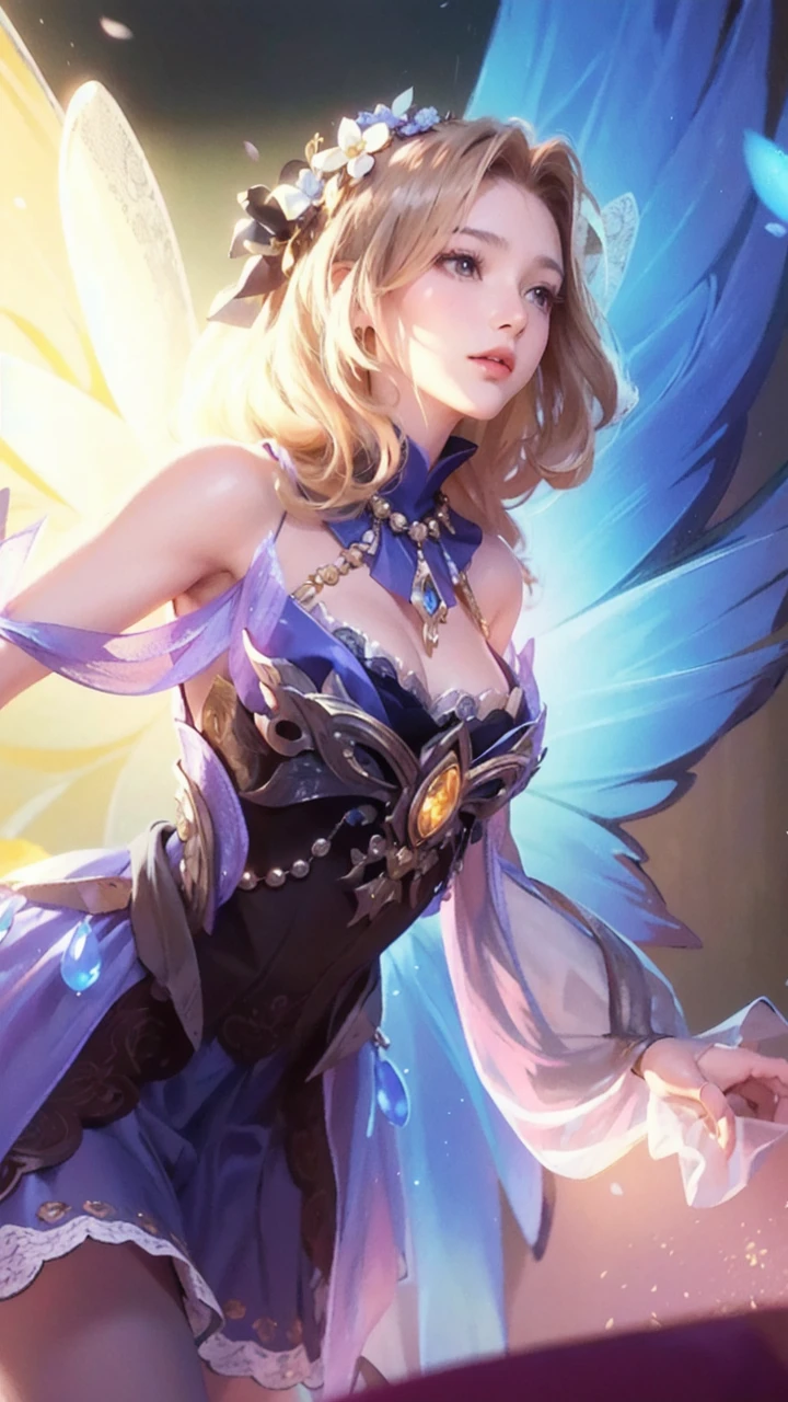 best quality, masterpiece, highres, (exquisite body:1.5),gorgeous face,(milky skin:1.3),intricate details,high resolution,wallpaper,
1girl, solo, dress, hair ornament, (((gold and red dress))), flowers, long hair, brown hair, closed mouth, jewelry, long sleeves, hand up, wide sleeves, big eyes,floating hair, chinese clothes, hanfu, embroidery, long skirt, natural pose, falling petals, indoor,fanning, lantern,
16K,HDR,highres,depth field,(film grain:1.1),boken,golden hour,(lens flare),vignette,rainbowing,(color grading:1.5)