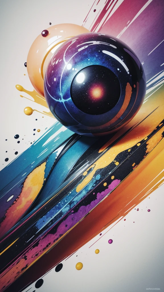 create an abstract composition with scalene and sphere+watercolor rectangle with texture and vibrant colors+abstract+fusion: alcohol ink 3D+ science fiction surreal tribal+ biomechanics
