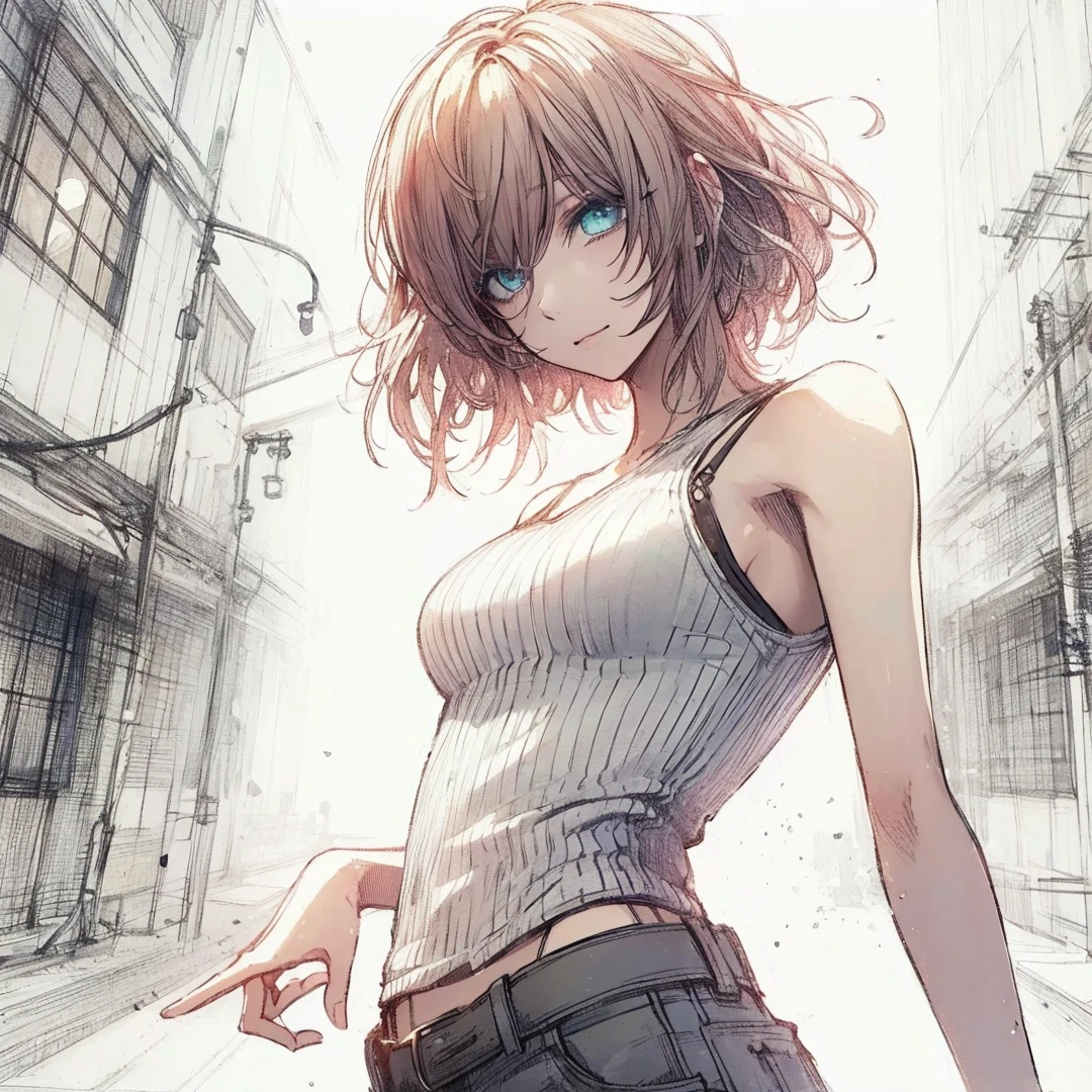 Official art using high-quality hand-drawn watercolor sketch techniques. (best quality,4k,8k,highres,masterpiece:1.2),ultra-detailed,beautiful detailed eyes,A girl with beautiful eyes, everyone, beautiful anime girl, cute anime girl, smooth anime art, anime style, elegant colors, soft lighting, delicate beautiful wet eyes, very coquettish, (beautiful large breast:1.2), (correct hands:1.2),