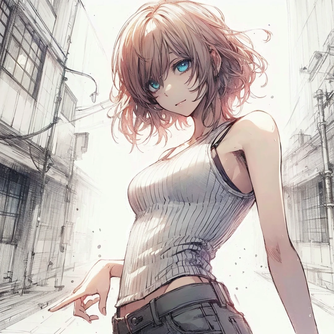 Official art using high-quality hand-drawn watercolor sketch techniques. (best quality,4k,8k,highres,masterpiece:1.2),ultra-detailed,beautiful detailed eyes,A girl with beautiful eyes, everyone, beautiful anime girl, cute anime girl, smooth anime art, anime style, elegant colors, soft lighting, delicate beautiful wet eyes, very coquettish, (beautiful large breast:1.2), (correct hands:1.2),