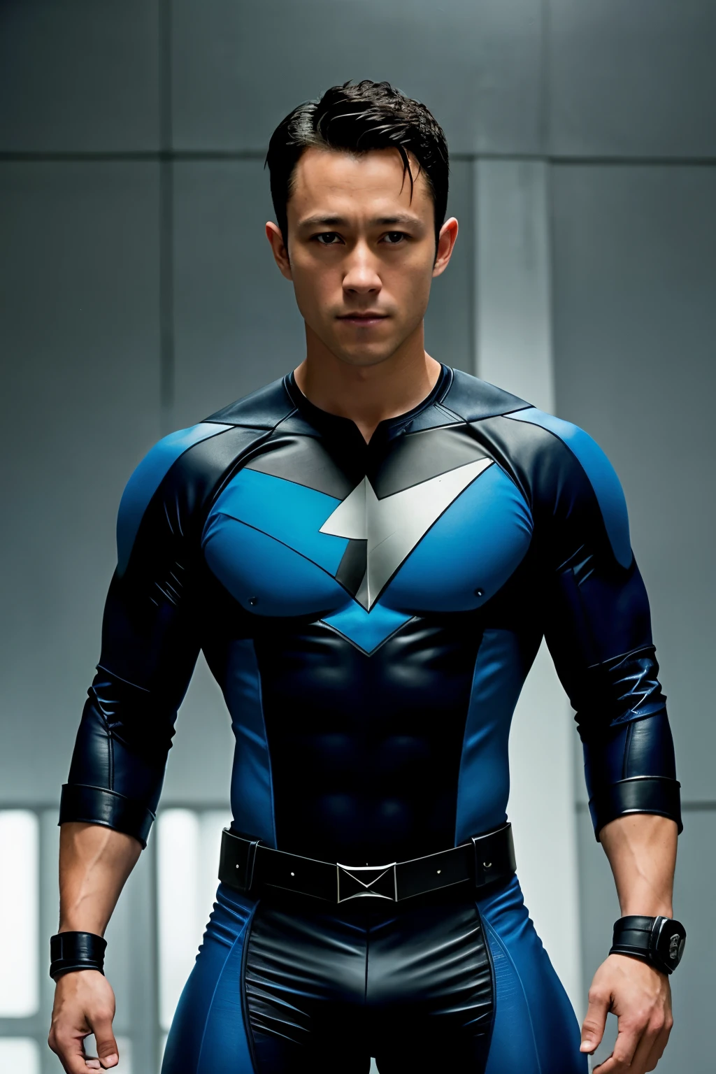 Joseph Gordon-Levitt as Nightwing, Nightwing has very huge butt, very tight Nightwing outfit, full body, big ass, masterpiece, great butt, best quality, 8k uhd, dslr