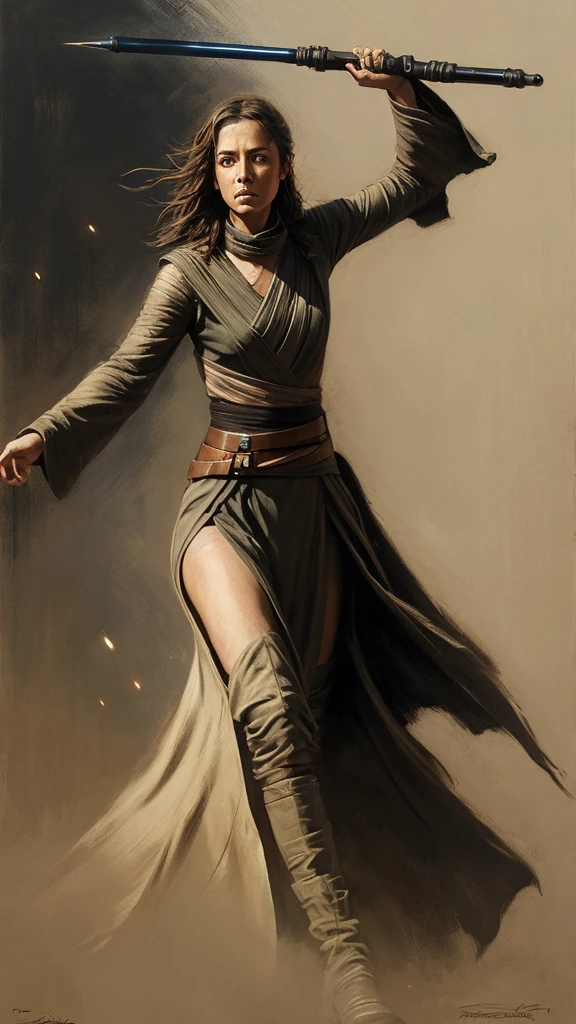 A Star Wars Jedi Grandmaster in the style of Mark Demsteader