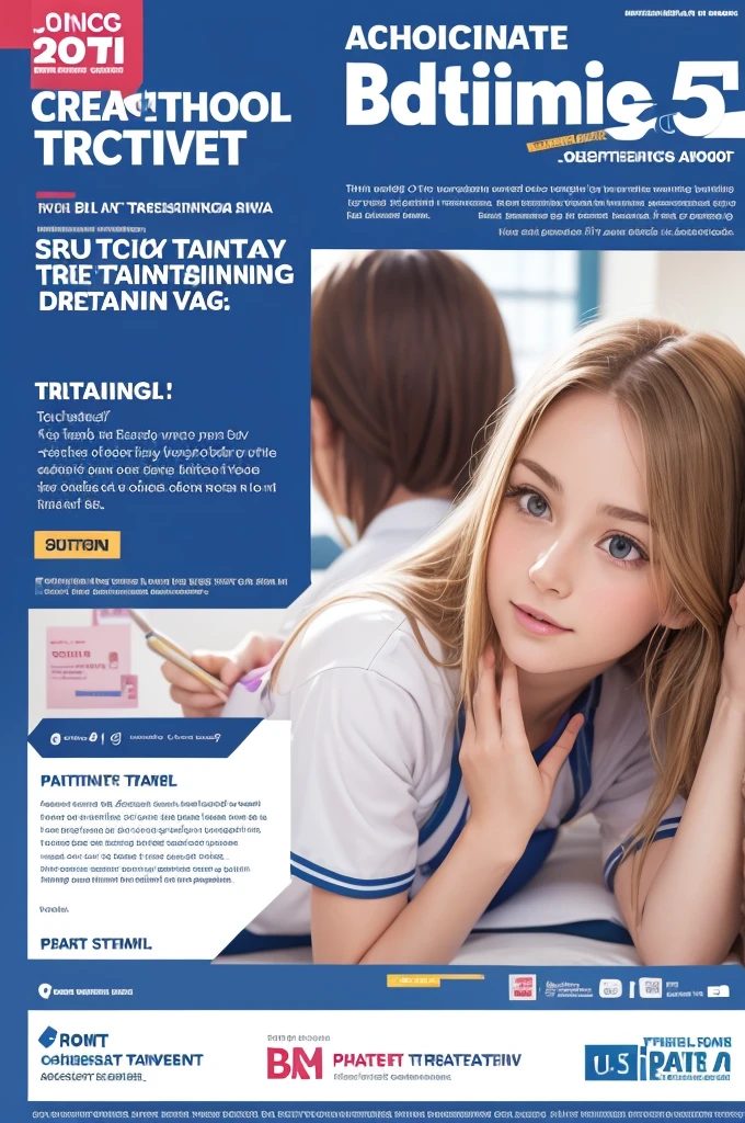 Create a school festival poster on July 5th and in the bottom right corner it says patient training 4BFD