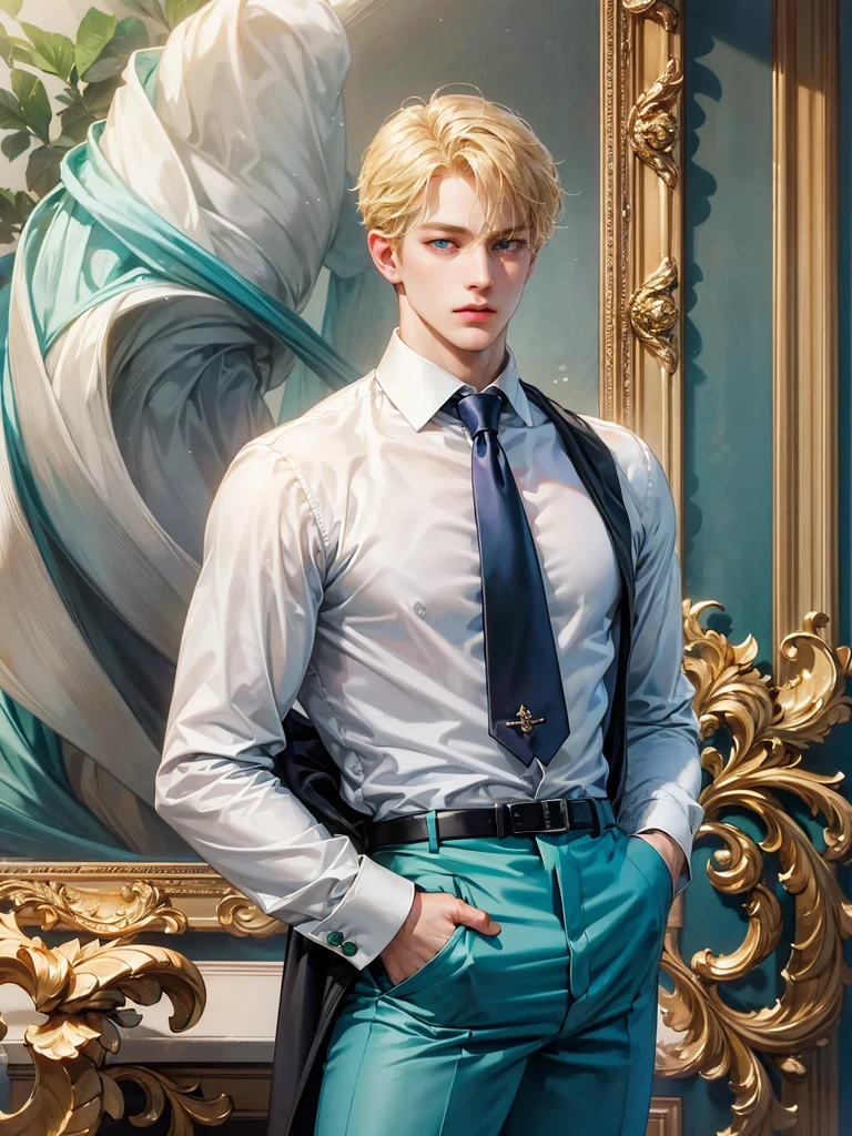 He wears a white shirt