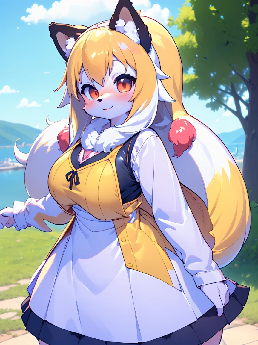 ((Furry ear:1.3)),((Little:2.5)),(White dress and frills:1.5),((very large bust size:1.8)),(Fluffy tail:1.5),(Lift up your skirt:1.5),(Pop Art:1.8),(Chubby:1.5),((looking at the camera:1.5)),(Furry foot:1.5),(Sparkling deep blue big eyes:1.7),(Round eyebrows:1.5),(Fisheye Lens:1.5),(Laughing with your mouth open:1.5),((on a hill overlooking the lake:1.5)),(Wolf's tail),((Long Hair:1.7)),Furry,(Large black ribbon:1.5),(Removed clothes:1.5),(Highest quality,4K,8K,High resolution,masterpiece:1.2), Very detailed, (Realistic,Realistic,Realistic:1.37), High resolution, 超High resolution, studio lightning, ultra-fine goodinting, Sharp focus, Physically based rendering, extrine detail description, Professional, Bright colors, Bokeh, (in) you bring, landscape, photograph, Concept Artist (style), (and) vibrant color goodlette, (good) soft lighting. jewelry,(露出した胸and???:2.5),(服を脱いin?になる:2.5),(Spread your legs:2)