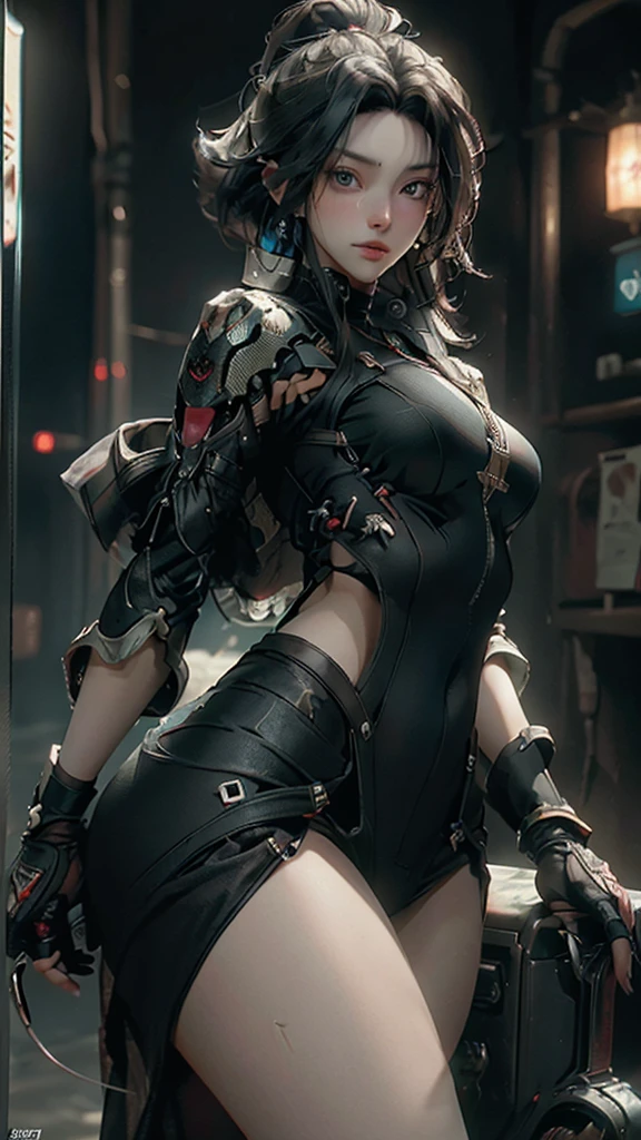 ((Best quality)), ((masterpiece)), (detailed:1.4), 3D, an image of a handsome cyberpunk male, young man having beard, long legs, thick thighs, large wide hips, thin and narrow weist, big large feminine breasts, very small spikey boyish haircut,HDR (High Dynamic Range),Ray Tracing,NVIDIA RTX,Super-Resolution,Unreal 5,Subsurface scattering,PBR Texturing,Post-processing,Anisotropic Filtering,Depth-of-field,Maximum clarity and sharpness,Multi-layered textures,Albedo and Specular maps,Surface shading,Accurate simulation of light-material interaction,Perfect proportions,Octane Render,Two-tone lighting,Wide aperture,Low ISO,White balance,Rule of thirds,8K RAW,
