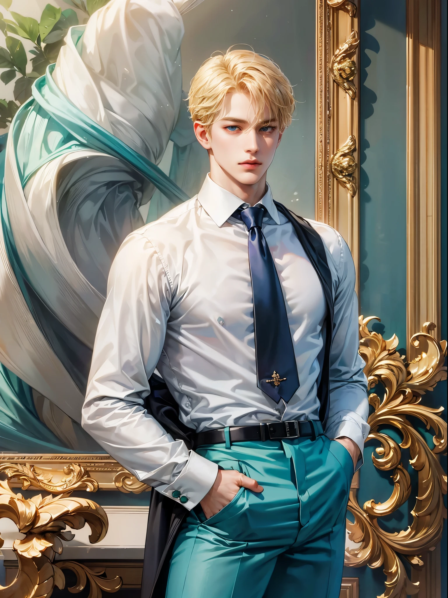 He wears a white shirt