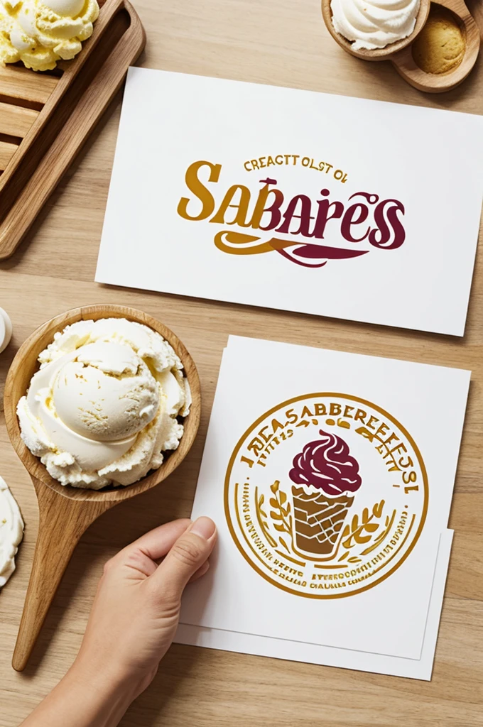 Create a logo for an ice cream company called Sabores A&d
