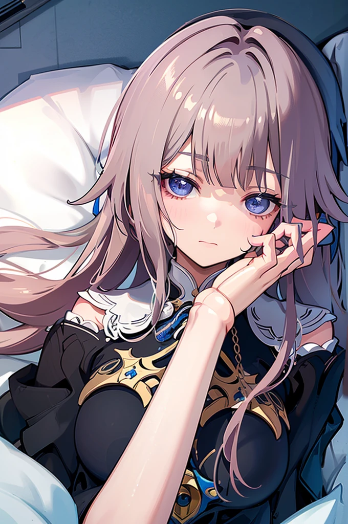 (Sleeping,Lying,Masterpiece, Top Quality, Top Quality, Official Art, Beautiful, Aesthetic:1.2), (1 girl), Highly Detailed Eyes, (Jittery Eyes), Most Detailed, (Perfect Face), Lustrous Skin, High Resolution,.