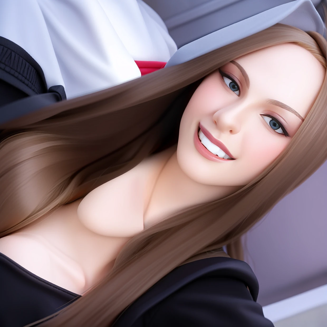 there is a woman with long hair and a tie on, moleksandra shchaslyva, julia gorokhova, angelina stroganova, alina ivanchenko, anastasia ovchinnikova, viktoria gavrilenko, sofia emelenko, Aleksandra Waliszewska, full - face close - up portrait, maria panfilova