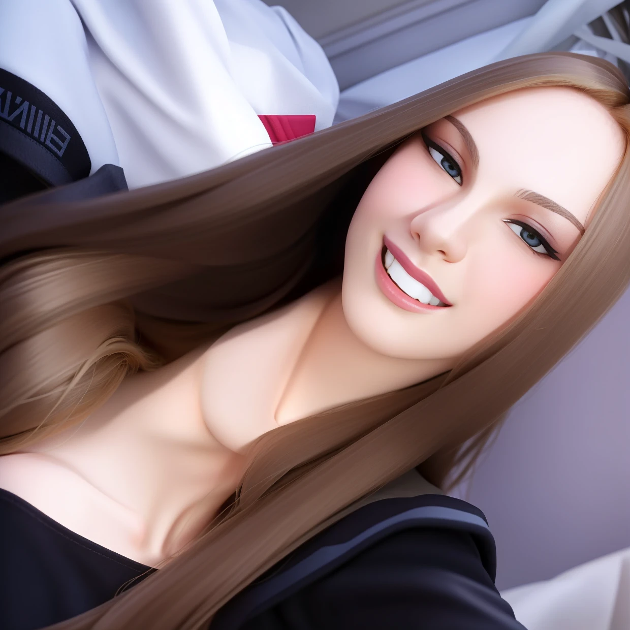 there is a woman with long hair and a tie on, moleksandra shchaslyva, julia gorokhova, angelina stroganova, alina ivanchenko, anastasia ovchinnikova, viktoria gavrilenko, sofia emelenko, Aleksandra Waliszewska, full - face close - up portrait, maria panfilova