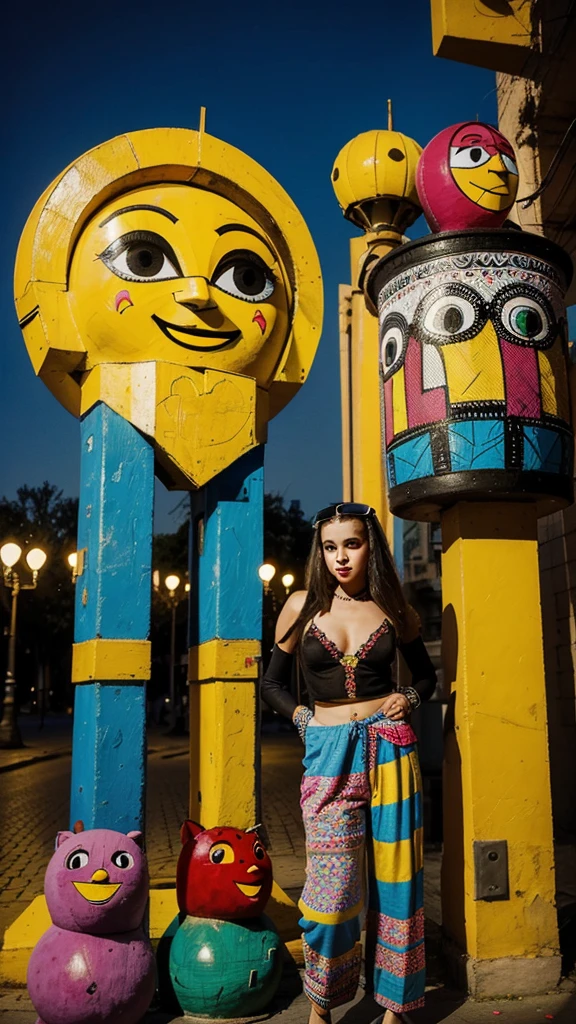 art in style Alla James Rizzi about Tema "Ukraine kultur" make it look more like his picture "love makes a city pretty"