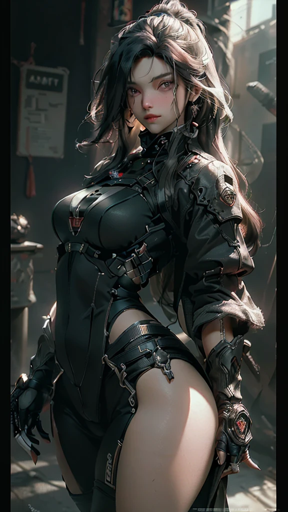 ((Best quality)), ((masterpiece)), (detailed:1.4), 3D, bearded man,an image of a handsome cyberpunk male, young man having beard, long legs, thick thighs, large wide hips, thin and narrow weist, big large feminine breasts, very small spikey boyish haircut,HDR (High Dynamic Range),Ray Tracing,NVIDIA RTX,Super-Resolution,Unreal 5,Subsurface scattering,PBR Texturing,Post-processing,Anisotropic Filtering,Depth-of-field,Maximum clarity and sharpness,Multi-layered textures,Albedo and Specular maps,Surface shading,Accurate simulation of light-material interaction,Perfect proportions,Octane Render,Two-tone lighting,Wide aperture,Low ISO,White balance,Rule of thirds,8K RAW,
