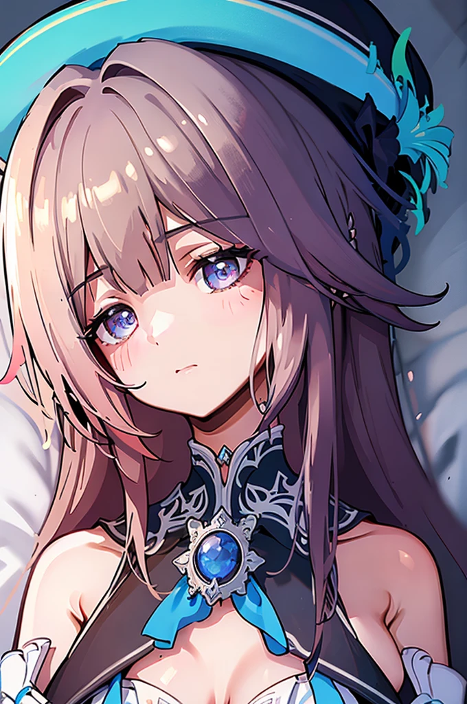 (Sleeping,Lying,Masterpiece, Top Quality, Top Quality, Official Art, Beautiful, Aesthetic:1.2), (1 girl), Highly Detailed Eyes, (Jittery Eyes), Most Detailed, (Perfect Face), Lustrous Skin, High Resolution,