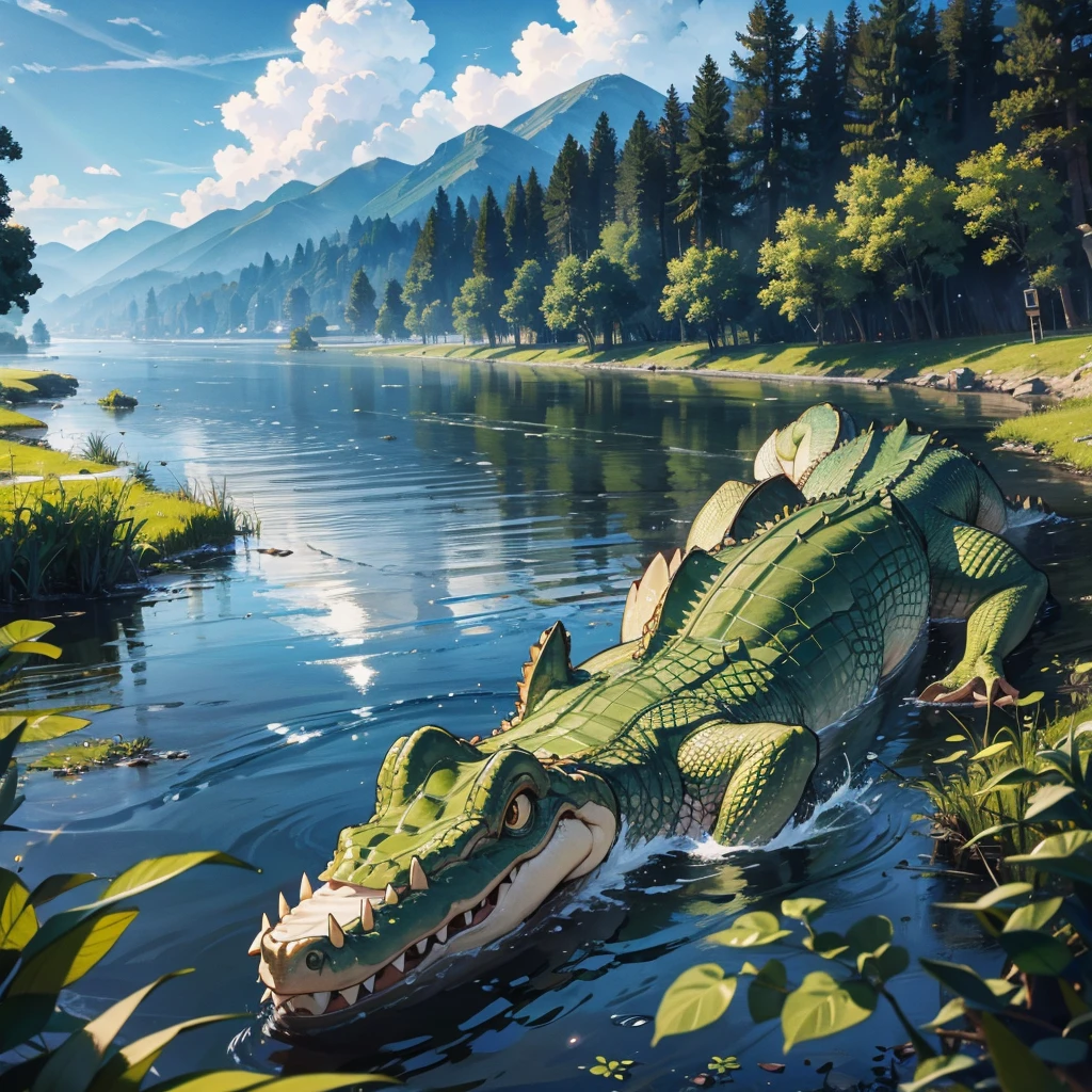 crocodile in the river