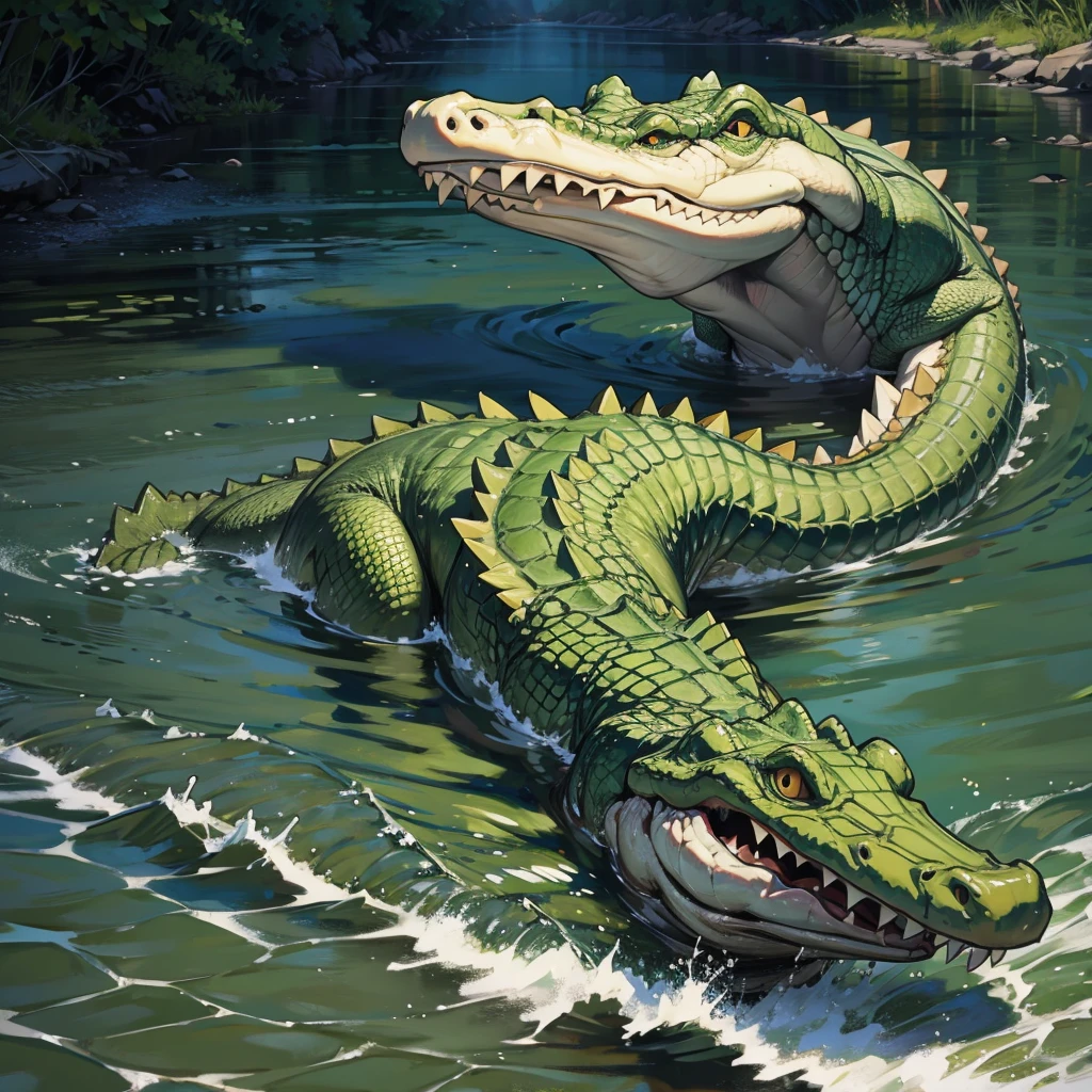 crocodile in the river