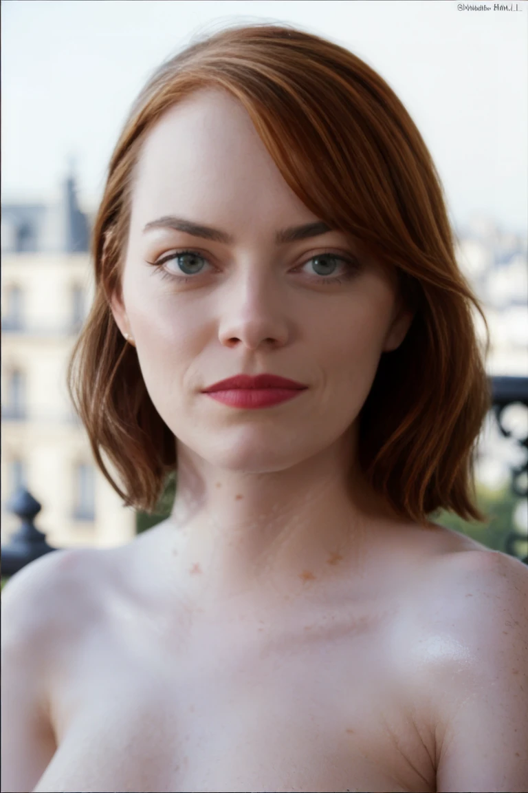 (White background:1.9), (full length photo:1.9), (Emma Stone:1.9), (nude:1.9), (corps proportionné:1.8), (sur un balcon à Paris:1.8), vue sur Tour Eiffel, (ciel bleu et ensoleillé:1.9), (Thick eyebrows:1.5), (cheveux très courts:1.9), (brown hair:1.7), (very huge boobs:1.9), (pouty lips), (corps parfait:1.8), (red lipstick:1.9), glowing lights, (pose dynamique), (hyper Realistic:1.4), (Realistic:1.3), (peau à texture réelle de la meilleure qualité), (Cinematic light), highly detailed skin, pores de la peau, (very detailed face:1.1), (very detailed eyes:1.1), Realistic pupils, (anatomie parfaite:1.1), (Proportions parfaites:1.2), (la photographie:1.1), (photoRealistic:1.1), volumetric lighting, dynamic lighting, De vraies ombres, (high resolution:1.1), pointiness, day light, (Realistic, hyperRealistic:1.4), complexe, high detail, spectaculaire, diffusion souterraine, grande profondeur de champ, vif, brillant, pointu, ((plein de pointiness)), (Extremely absurd),8k HDR