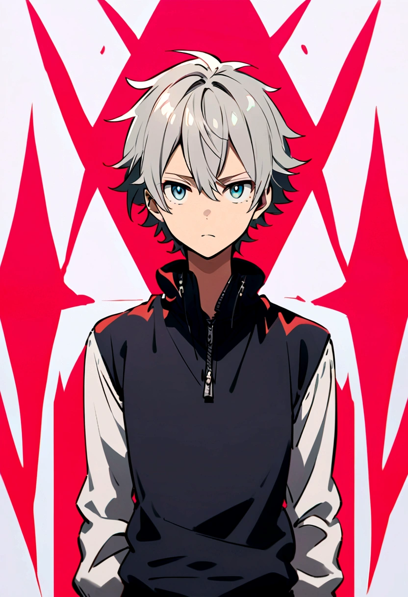 Anime Style boy Gray Hair