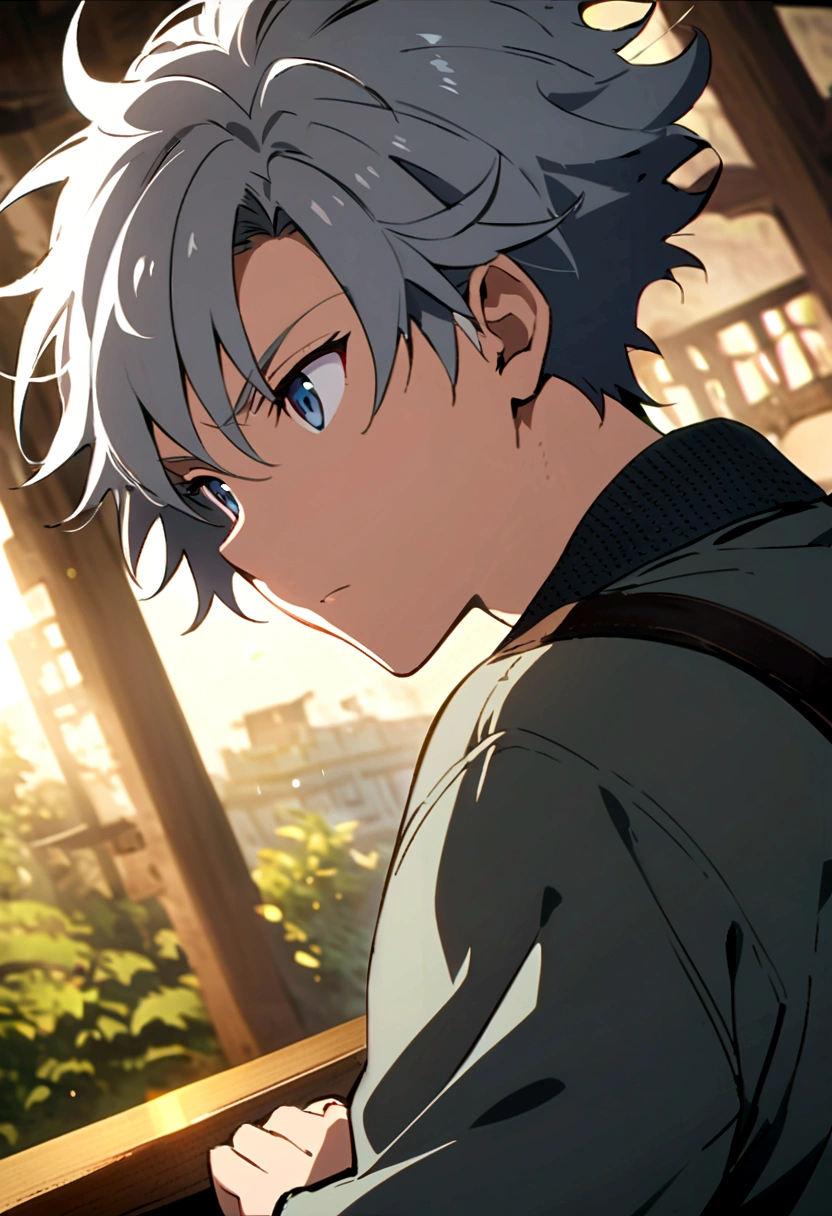 Anime Style　boy　Gray Hair